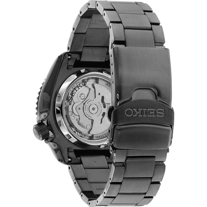 Seiko 5 Sports Automatic Black Dial Black Steel Strap Watch For Men - SRPD65K1 - Image 9